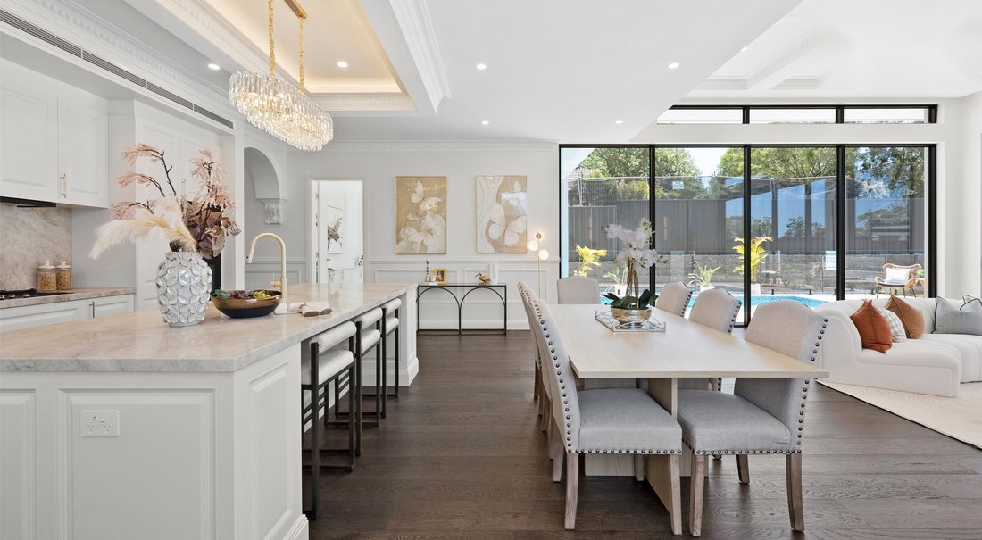 Modern timber and stone kitchen
